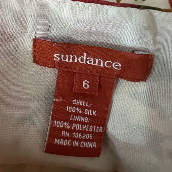 Sundance Catalog Dress Floral Silk sz 6 sleeveless beige multicolor *altered* -6 - Picture 6 of 8